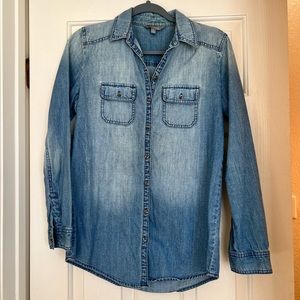 Rubbish Chambray Button Down Top